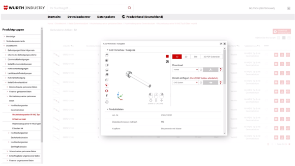 Clear display in Würth layout